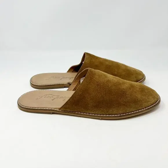 Free People Coronada Suede Slip-on Mules in Cognac Flats Slides Women 41 US 8.5 - Picture 3 of 13